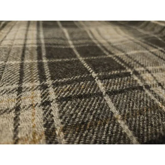 Eddie Bauer Wool Gray Plaid Mini Skirt Size 8 Winter Dark Academia Fall Pencil - Picture 3 of 7